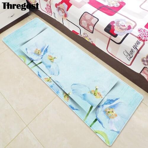 Kitchen Mats Bedroom Living Room Carpet Entrance Doormat Home Hallway Floor Mat 3D Scenic Printed Bathroom Anti-Slip Long Rugs