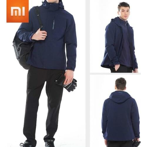 Xiaomi Outdoor Autumn and Winter Jacket Mens Windproof and Waterproof Detachable Liner Hood Three-in-one Mountaineering Jacket