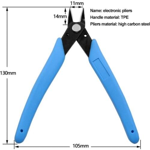 5 Inch Wire Flush Cutter Diagonal Cutting Pliers Micro Wire Cutter for Electronics Wires Jewelry Screws and DIY (Blue)
