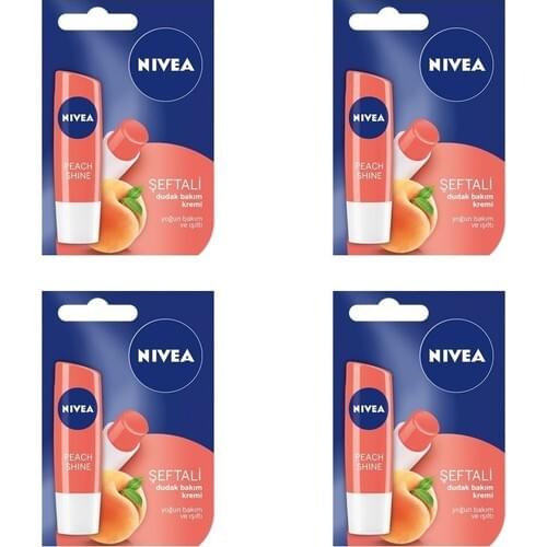 Nivea Lip Cream Peach Set of 4 Women and Men Fashion Cheapest Turkey Express Shipping Dropshipping