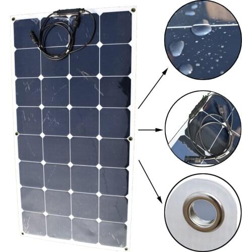 Monocrystalline Sunpower Flexible Solar Panel 100W 12V With High Quality Photovoltaic Module 23% USA Cell C60