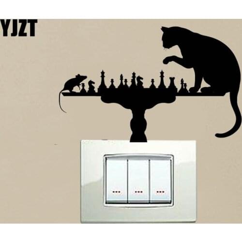 Playful Mouth And Cat Wall Vinyl Applied Decal Decor High Quality Switch Sticker 8SS-0132