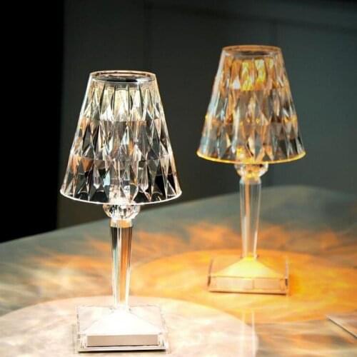 Cross Border Italian Crystal Diamond Desk Lamp Usb Wine Bar Atmosphere Decorative Night Lamp Decoration Chambre Table Lamp