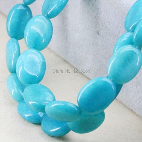 Hot Sale SkyBlue Oval Quartz Stone Loose Beads Fitting DIY Jewelry Making Design Crafts 15inch For Women Girls Gifts Gem 13*18mm