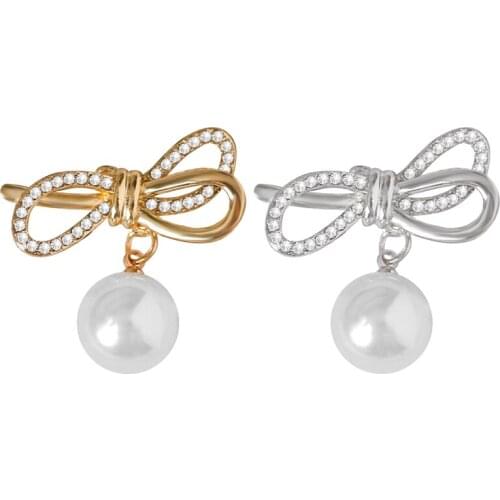 New Creative Ladies Brooch Bow Knot Inlaid Rhinestone Metal Pin Elegant Ladies Party Fashion Accessories Birthday Gifts