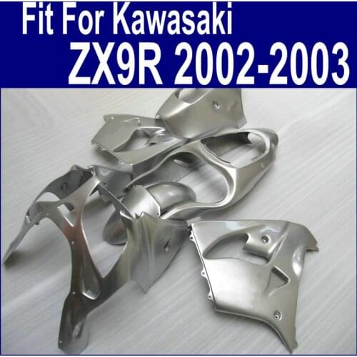 Silver Fairings For Kawasaki Ninja zx9r fairing kit 2002 2003 02-03 Custom sticker Abs plastic kits xl20