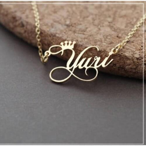 Custom Name Necklaces Stainless Steel Gold Chain Personalized Crown Name Jewelry Bridesmaid Gift Shower Gift For Her