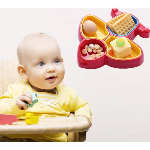 Food Grade Plastic Baby Plane Shape Plate Child Compartment Dividing Feeding Tray Children Tableware Colorful Kids Dinnerware