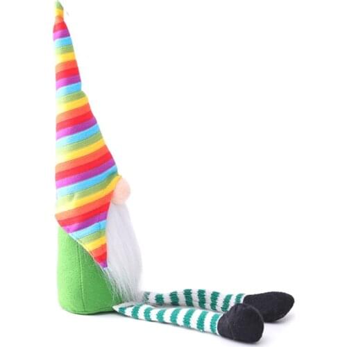 Patricks Day Tomte Plush Doll Irish Leprechaun Scandinavian Gnome Nisse Clover N58C