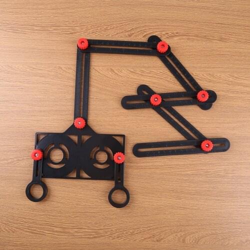 Tile Hole Locator Adjustable 6-sides Tool Masonry Glass Fixed Angle Measuring Ruler Universal Angular Template Izer