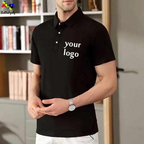 Customized/DIY logo polo shirt, mens and womens short-sleeved polo shirt, team logo work shirt, print your own logo