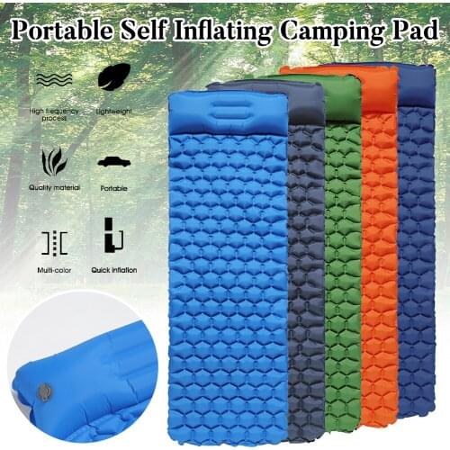 Self Inflating Camping Pad Outdoor Picnic Mat Ultralight with Pillow Moisture-proof Beach Waterproof Automatic Inflatable Mat