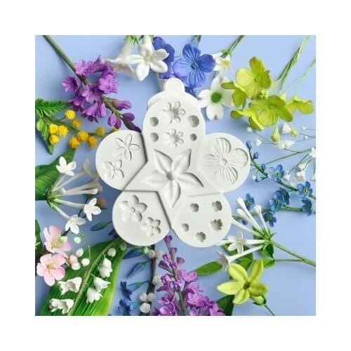 Silicone Mold Fondant Cake Decoration Varies Flower Mold DIY Resin Clay Moulds Flower Shape Cookies Chocolate Silica Gel Mold