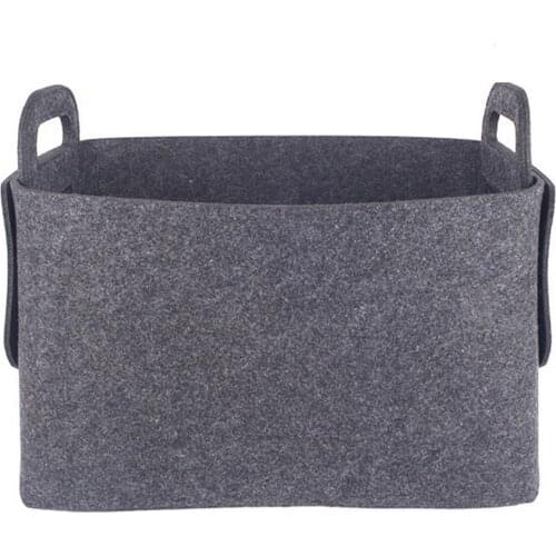 Collapsible Felt Storage Basket Foldable Bin Organizer Multifunctional Durable Cosmetic Bags With Handles For Home Office -B5