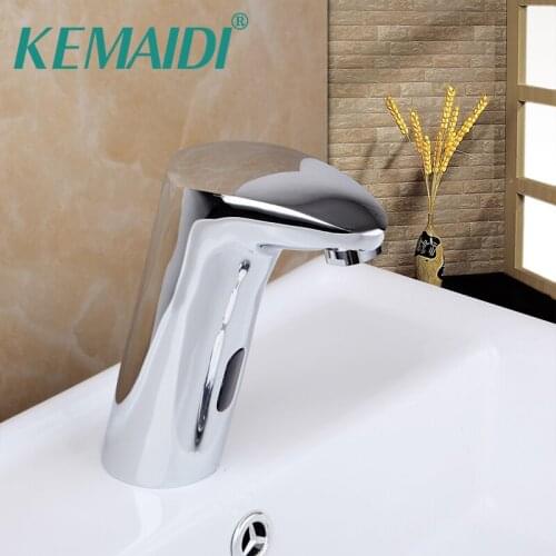 KEMAIDI Luxury Bathroom Automatic Hands Touch Free Sensor Basin Chrome Brass Sink Mixer Kitchen Tap Mixer Auto-Sensor Faucet