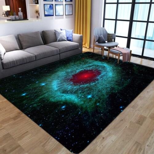 Gorgeous universe starry sky carpet dreamlike Space non-slip play area rug soft flannel Floor Mat living room Bedroom Home Decor