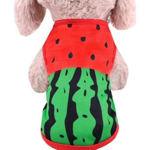 Puppy Spring Summer Cartoon Fruits Crab Pattern Vest Mesh Dog Clothes Pet Supply