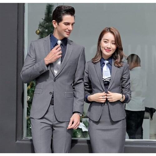High Quality Professional Suits Men And Women 2021 New Work Suit Spring Autumn Jacket + Pant Suit Mens And Womens Same