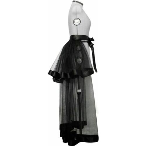 Black Bustle Detachable Overskirt Train Tullt Skirt Fashion Tiered Bridal Overskirt Tulle Wedding Train Satin Ribbon