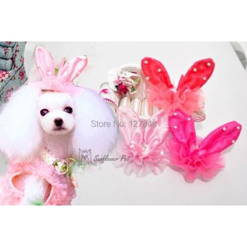 [South Korea ] pet accessories refined rabbit ear hair ( pet accessories| hairpin ) pet grooming 20pc/lot