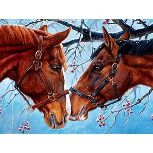 Animal Horse Printed Water-Soluble Canvas 11CT Cross-Stitch DIY Embroidery Patterns DMC Threads Craft Sewing Painting Sales