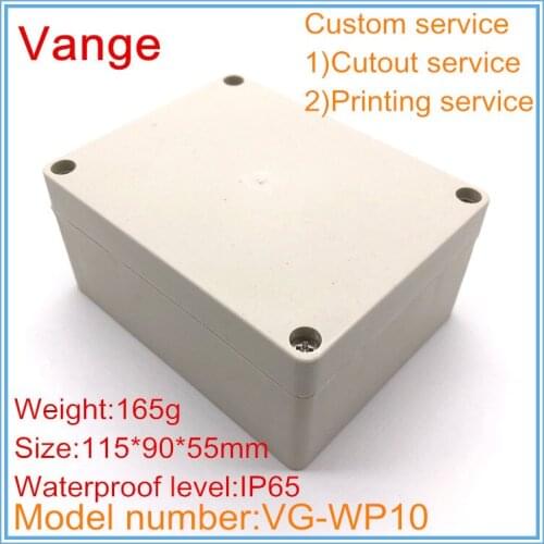 1pcs/lot hot selling waterproof plastic material shell ABS IP65 plastic boxes for electronics project 115*90*55mm
