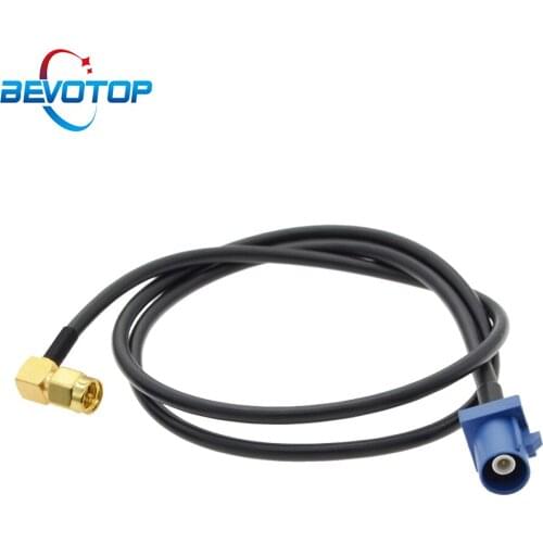 10PCS Blue Fakra C Male to SMA Male Right Angle Plug RF Coaxial Pigtail Car Navigation GPS Antenna Adapter RG174 Extension Cable