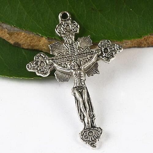 10pcs Tibetan silver crucifix charms h2743