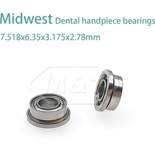 10pcs High Speed Midwest Handpiece Ceramic balls cartridge bearing for dental Flange bearings 7.518x6.35x3.175x2.78mm