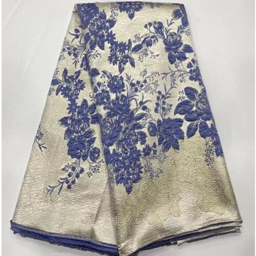 2021 5 Yards High Quality African Jacquard Lace Fabric Brocade Cloth Nigerian DIY Dress Material Tissu Telas For Sewing DJB9