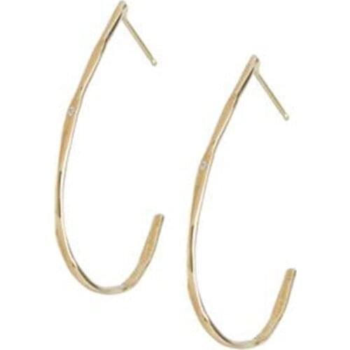 2021 New European and American Wind Ear Ornaments Big Ear Hook Copper Plating Gold 14K Simple Fashion Manufacturers Wholesale