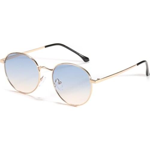 2021 luxury brand hot sale in season, street photography, metal frame black glasses women new round sunglasses men women uv400