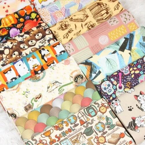 45x110cm Cotton Fabric Animal Printing Handmade Clothing Sewing Quilting Fabrics Basic Quality for Patchwork Needlework DIY