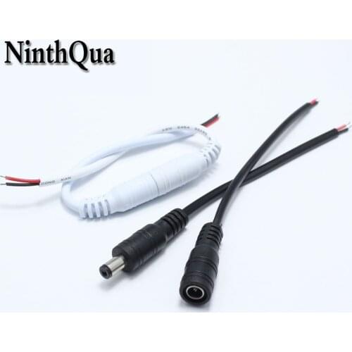 5pcs 2.1*5.5mm DC Power jack Plug with 150mm Wire 12V RGB LED Strip Light Connector 5.5x2.1 mm Adapter