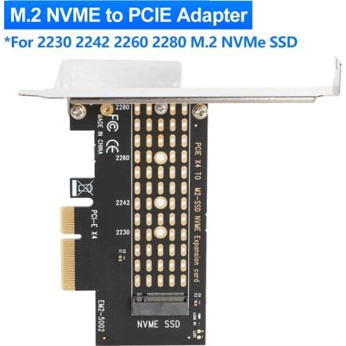 M2 NVMe SSD to PCI-E 4X Adapter Raiser PC Computer PCI Express X4/X8/X16 Add on Card Riser Pcie for 2230 2242 2260 2280 M.2 SSD