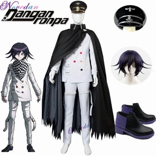 Anime DanganRonpa V3 Cosplay Dangan Ronpa Ouma Kokichi Costume Halloween Costume Wig Hat For Adult Men