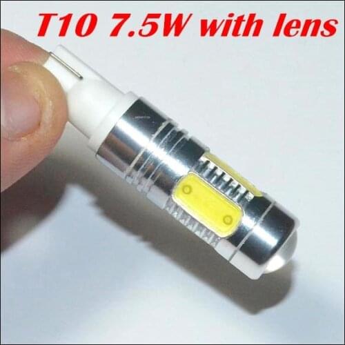 Free shipping 10pcs/lot 168 bulb t10 7.5w higt power W5W 7.5W LED Reverse Light led W5W 168 Wedge Door Instrument Side Bulb Lamp