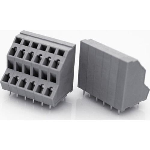 Free shipping 50PCS grey double type terminal block FS2.5 5.0mm connector KFM736 DG245H spring terminal block