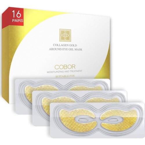 COBOR 16 Pairs Hydro Collagen Eye Mask Crystal Eye Patches Anti-Aging Around Eye Pads for Wrinkles Dark Circles Bags Moisturize