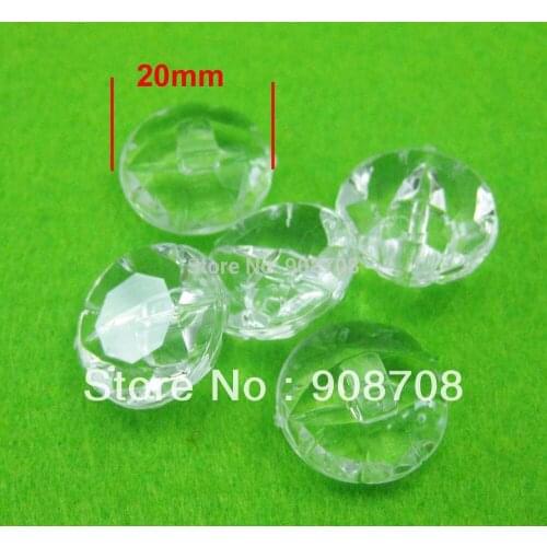 H0199 Baby Acrylic buttons 50pcs transparent round shape 20mm apparel buttons