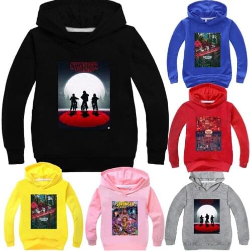 Kids Stranger Things Boys Girls Hoodies Fashion Casual Children Cotton Hoodies Sweatshirt Tops Pullover Hooded Sportswear Gifts