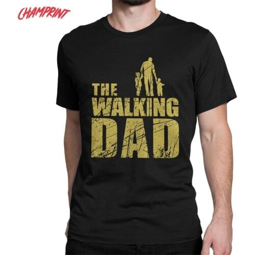 The Walking Dad Men T Shirts The Walking Dead Father Day Zombie Tee Shirt Short Sleeve Crew Neck T-Shirts Cotton Summer Tops