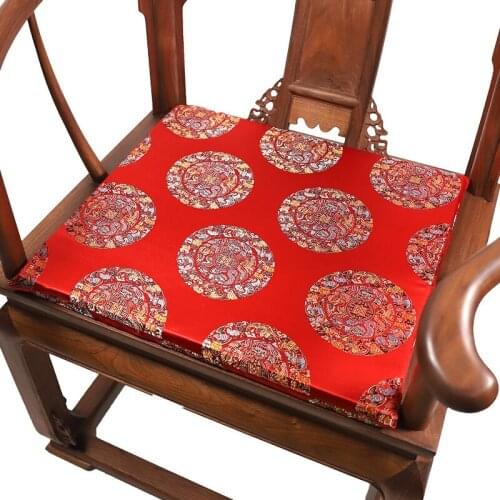 Large Thick Chinese Silk Brocade Chair Seat Cushions Home Office Chair Anti-slip Seat Pad Cushion Dining Chair Armchair Seat Mat