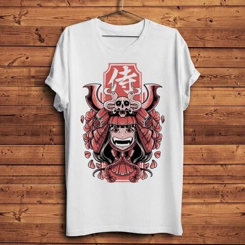 Kawaii vintage Japan Samurai girl funny anime tshirt Men summer new White Casual short sleeve T Shirt Unisex streetwear tee