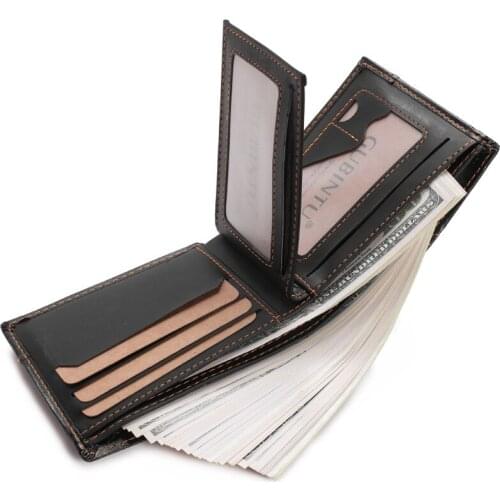 Short Wallet Purse with Zipper Fashion Men Wallets Luxury Brand Famous Leather Card Cash Receipt Holder Organizer Bifold