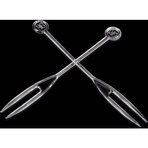 Kitchen Bar Disposable Kitchenware Tableware Forks Colorless Transparent plastic OK fruit Fork Needle 800pcs /lot