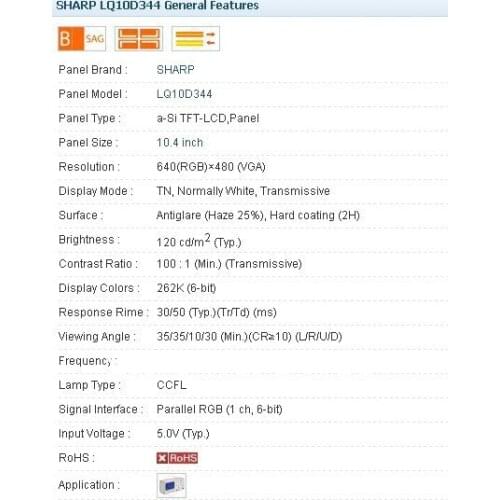 LQ10D344 640*480 10.4 INCH Industrial LCD,new&A+ in stock, tested before shipment