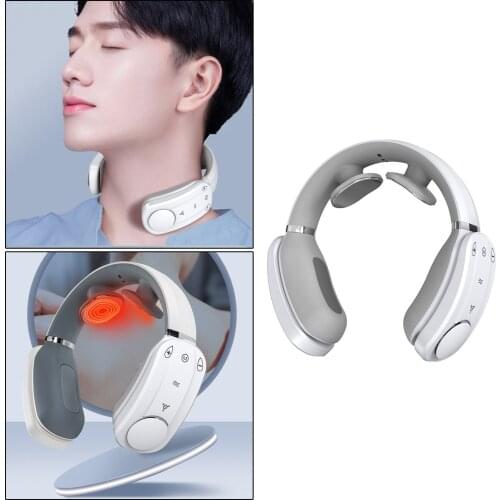 Neck Fan Cooling Heating Massager for Muscle Relax 3 Modes 15 Levels Portable Air Conditioner Massage Equipment for Home Office