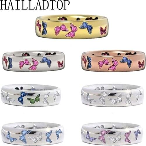 Multicolor Zircon Glamour Ring Jewelry Butterfly Colorful Wedding Rings Festival Gift Multicolor Zircon Glamour Ring Romantic