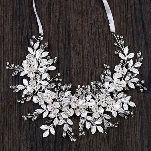 Fashion Women Bead Rhinestone Leaf Headband Hair Jewelry Handmade Bridal Tiaras Headpiece Wedding Bride Hair Ornaments JL